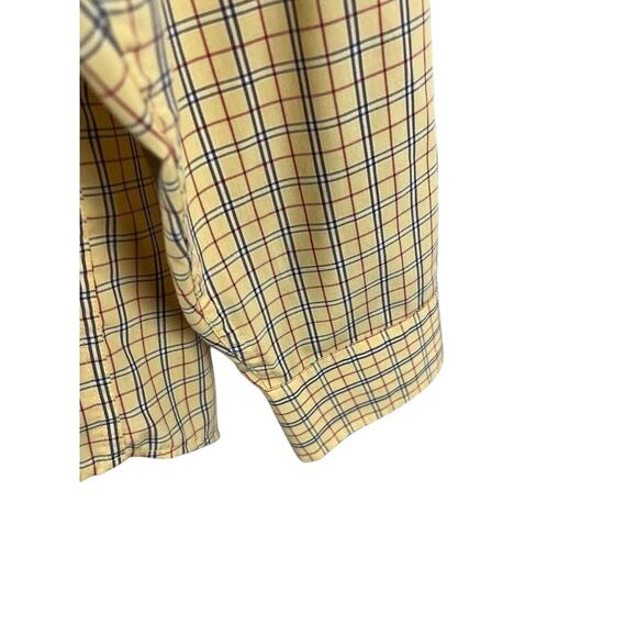 Mens Large IZOD Dress Plaid Yellow Button Up Excellent Condition (i2/19) - Picture 3 of 6